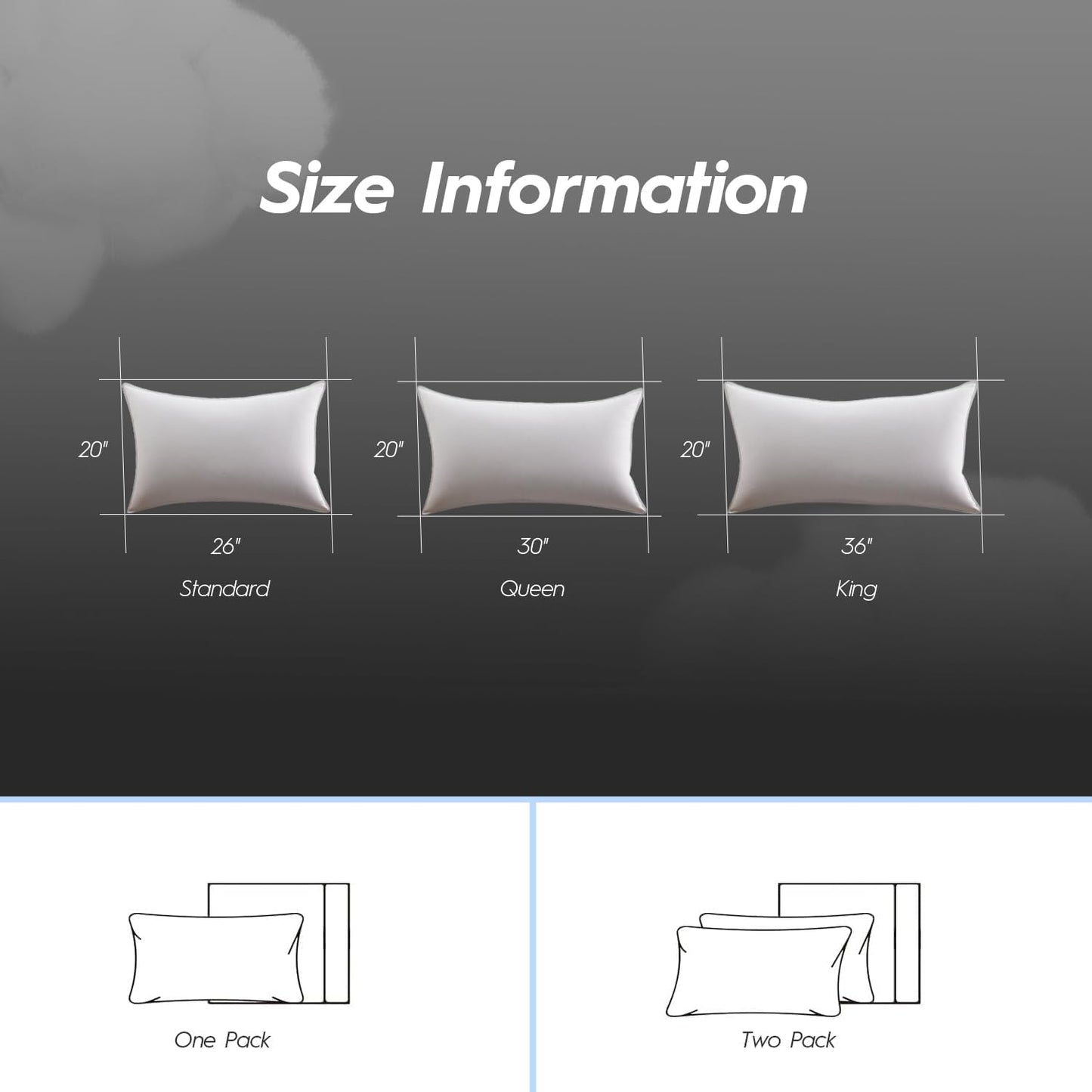 Globon Luxury Down Pillows King Size Set of 2, 100% Cotton Shell Hotel Collection Bed Pillows for Sleeping, Medium Firm Down Surrounded Feather Pillow 20" x 36"