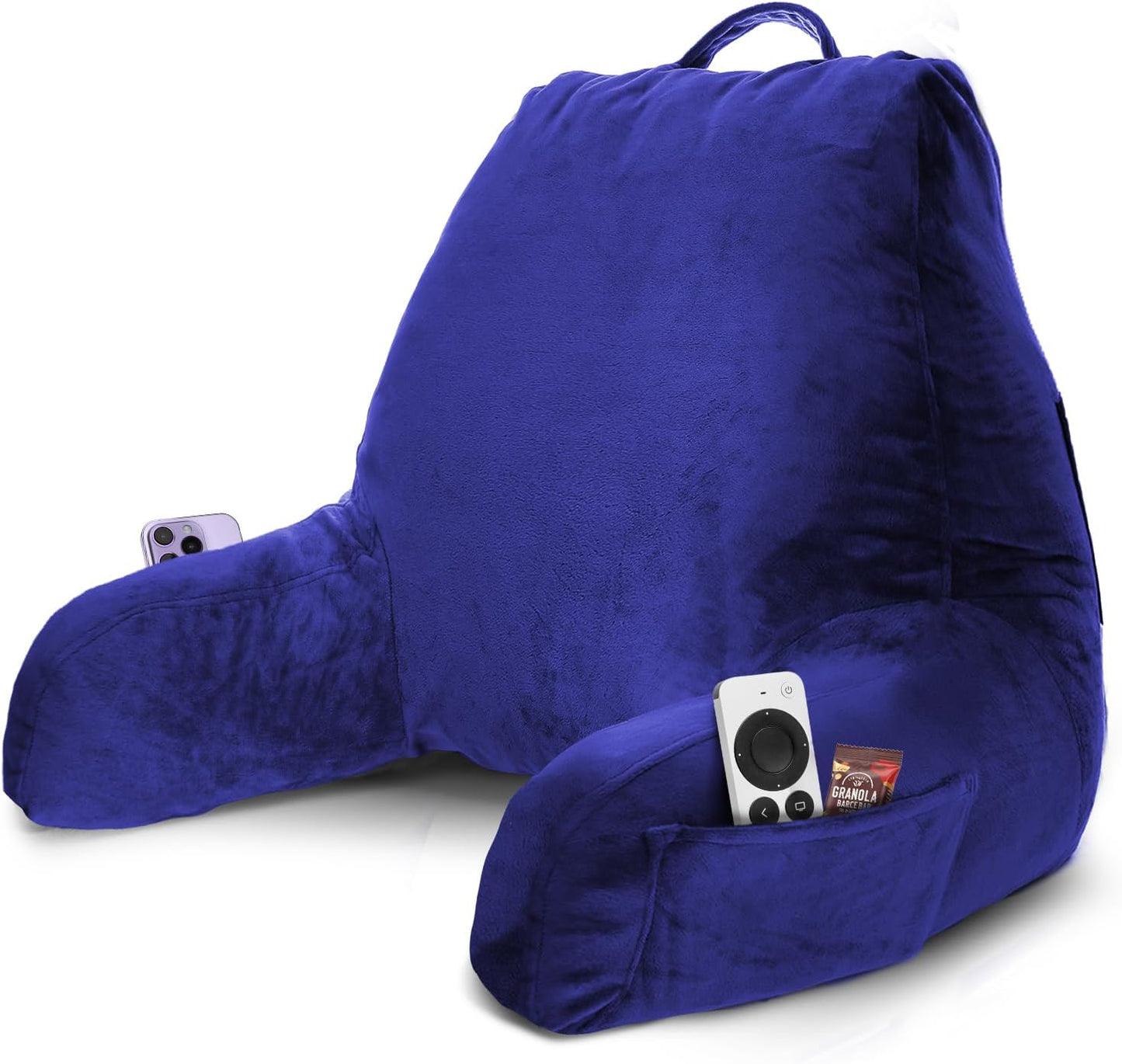 Nestl Reading Pillow with Shredded Memory Foam, Designed for Sitting Up in Bed and Couch, Back and Arms Adjustable Support for Adult & Teens Backrest Pillows for Reading, with Washable Cover Dark Grey