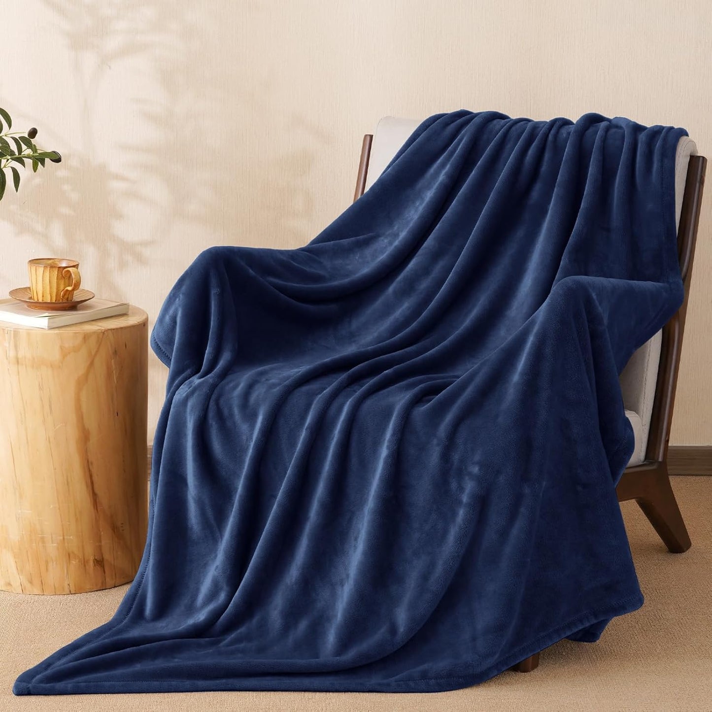 PHF Ultra Soft Fleece Blanket Twin Size, No Shed No Pilling Luxury Plush Cozy 300GSM Lightweight Blanket for Bed, Couch, Chair, Sofa Suitable for All Season, 66" x 90", Khaki