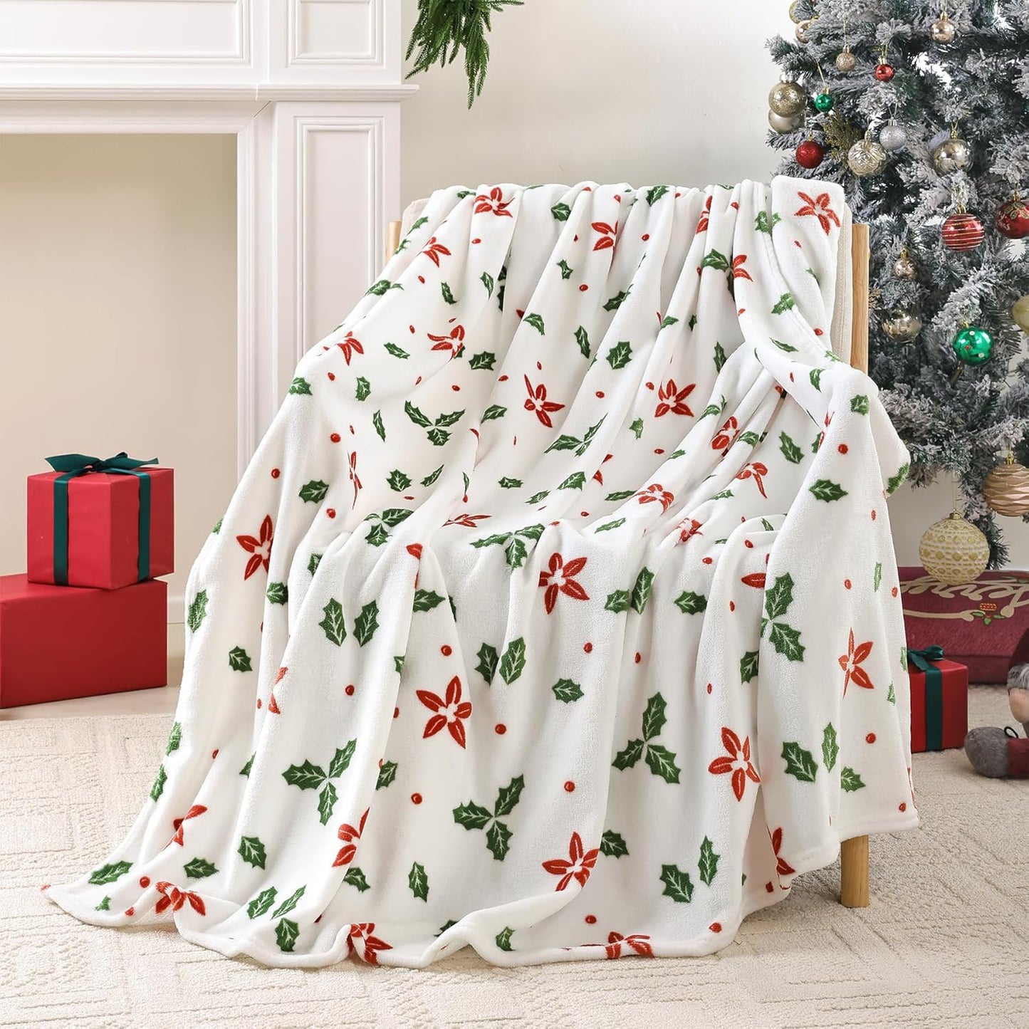 Fleece Throw Blanket for Couch, Luxury Plush Cozy Fuzzy Blankets Microfiber, Super Soft, Warm, Lightweight, Sofa, Travel, Camping, All Seasons Suitable, 50x60 Inches