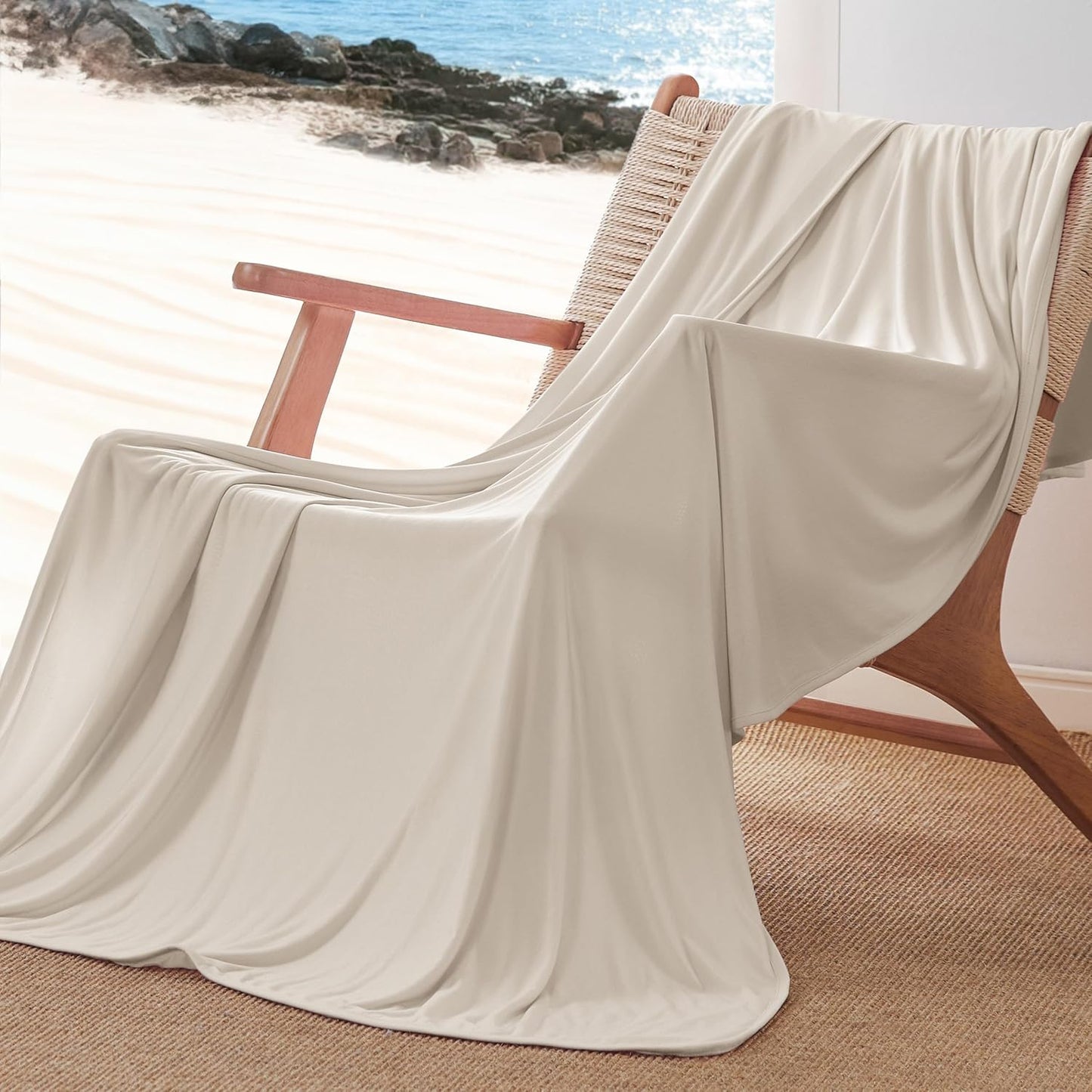 Bedsure Cooling Blanket for Hot Sleepers - Cold Blanket Queen Size for Sleeping, Ice Summer Cool Bedding with Rayon Derived from Bamboo, Lightweight Arc-Chill Thin Room Bed Cooling Essentials, 90x90