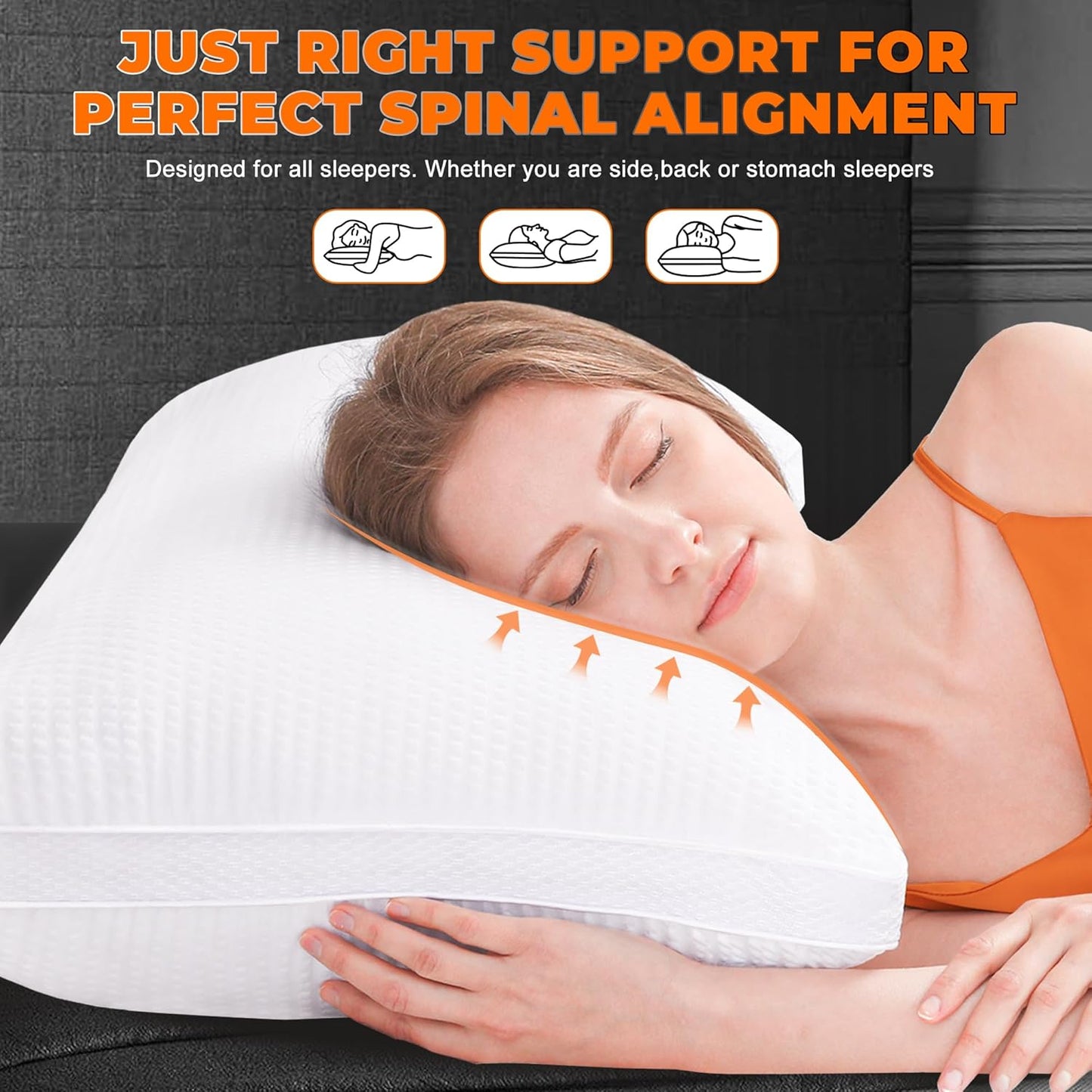 Luxury Hotel Bed Pillows Queen Size Set of 2 – Ultra-Plush Down Alternative, Cooling & Breathable Gusseted Pillows for Back, Stomach and Side Sleepers, Machine Washable