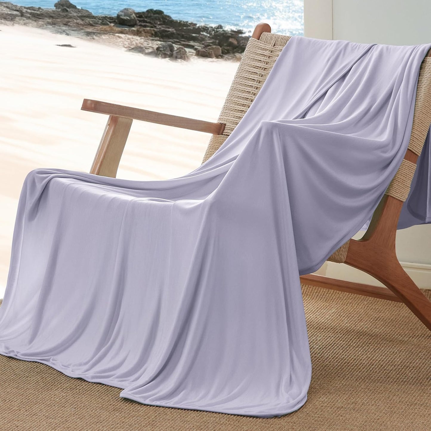 Bedsure Cooling Blanket for Hot Sleepers - Cold Blanket Queen Size for Sleeping, Ice Summer Cool Bedding with Rayon Derived from Bamboo, Lightweight Arc-Chill Thin Room Bed Cooling Essentials, 90x90