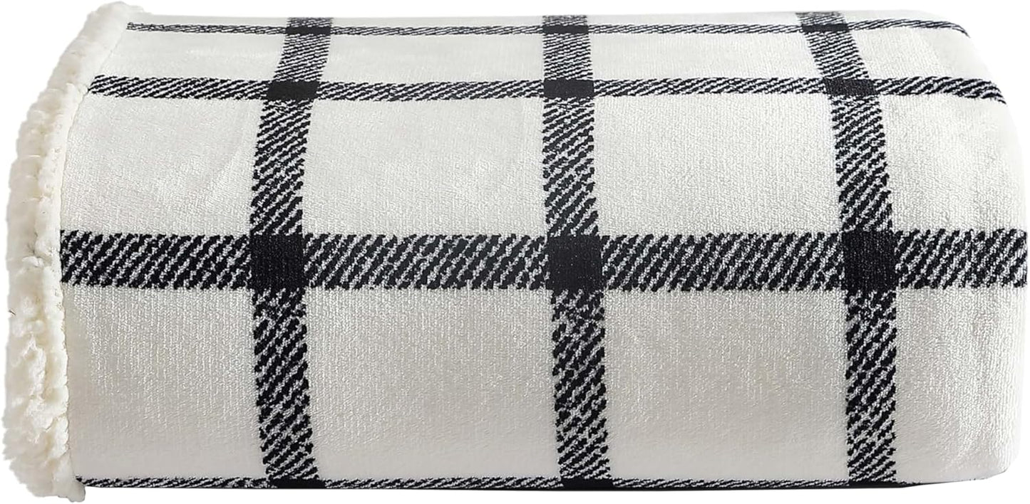 Eddie Bauer - Blanket, Super Soft Reversible Sherpa & Brushed Fleece Bedding, Throw Blankets for Couch, Ideal for Lounging (Clyde Hill Stripe)