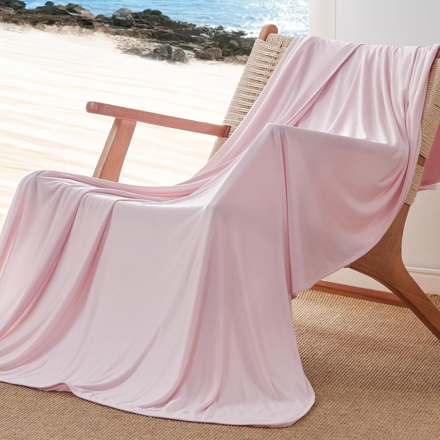 Bedsure Cooling Blanket for Hot Sleepers - Cold Blanket Queen Size for Sleeping, Ice Summer Cool Bedding with Rayon Derived from Bamboo, Lightweight Arc-Chill Thin Room Bed Cooling Essentials, 90x90