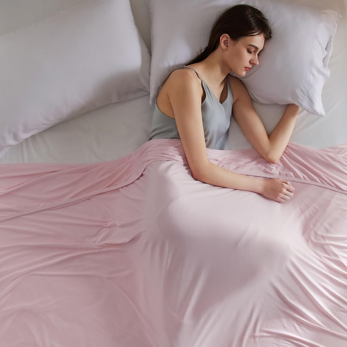 Bedsure Cooling Blanket for Hot Sleepers - Cold Blanket Queen Size for Sleeping, Ice Summer Cool Bedding with Rayon Derived from Bamboo, Lightweight Arc-Chill Thin Room Bed Cooling Essentials, 90x90