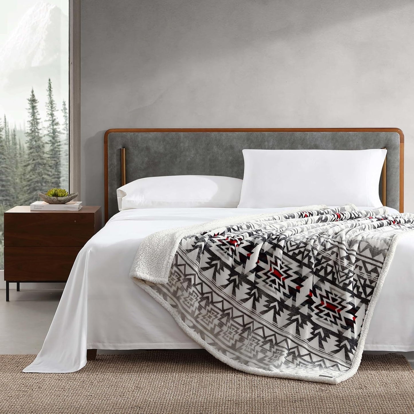 Eddie Bauer - Blanket, Super Soft Reversible Sherpa & Brushed Fleece Bedding, Throw Blankets for Couch, Ideal for Lounging (Clyde Hill Stripe)