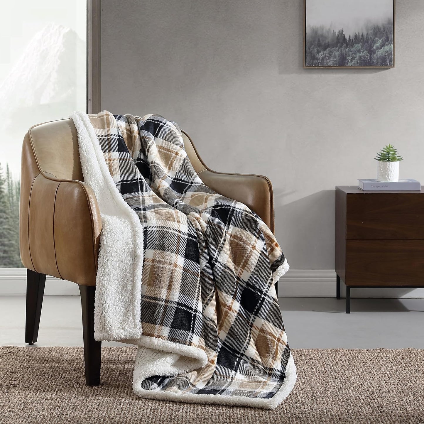 Eddie Bauer - Blanket, Super Soft Reversible Sherpa & Brushed Fleece Bedding, Throw Blankets for Couch, Ideal for Lounging (Clyde Hill Stripe)