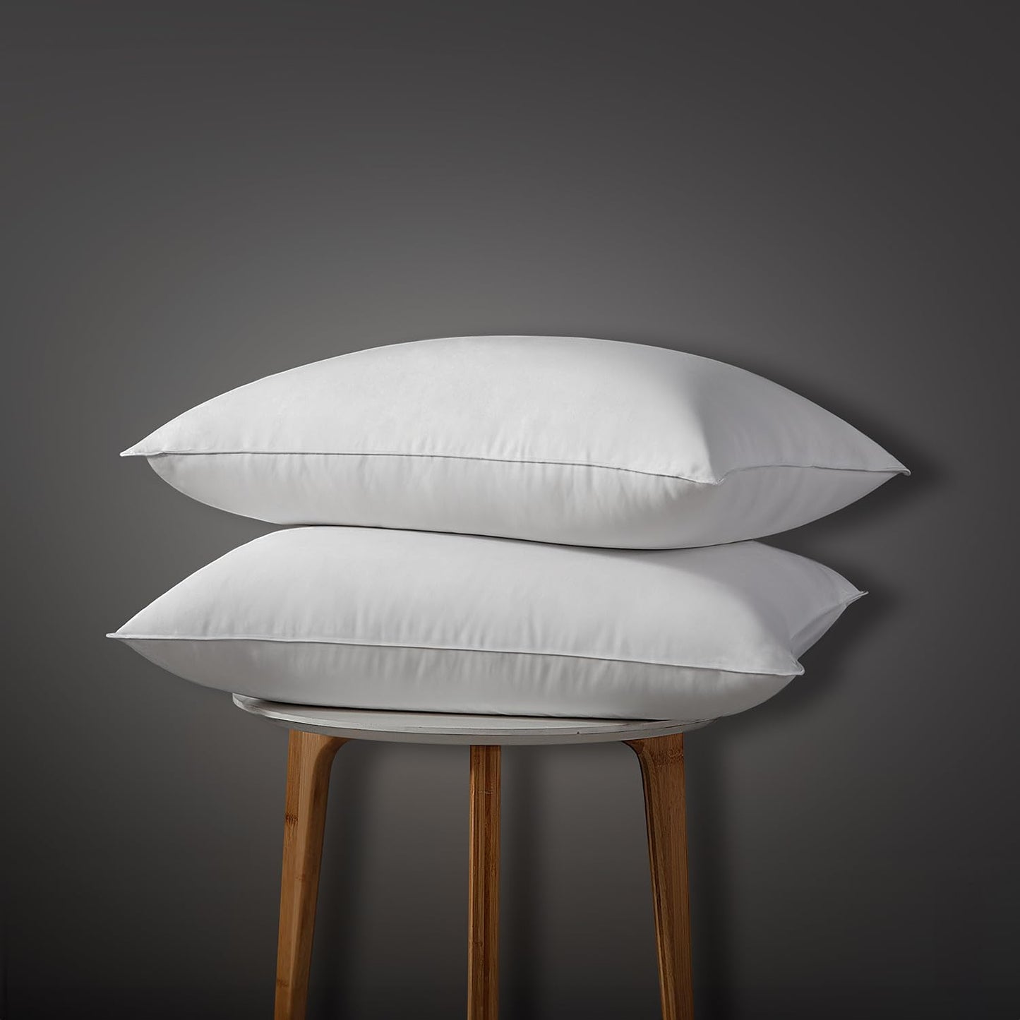 Globon Luxury Down Pillows King Size Set of 2, 100% Cotton Shell Hotel Collection Bed Pillows for Sleeping, Medium Firm Down Surrounded Feather Pillow 20" x 36"