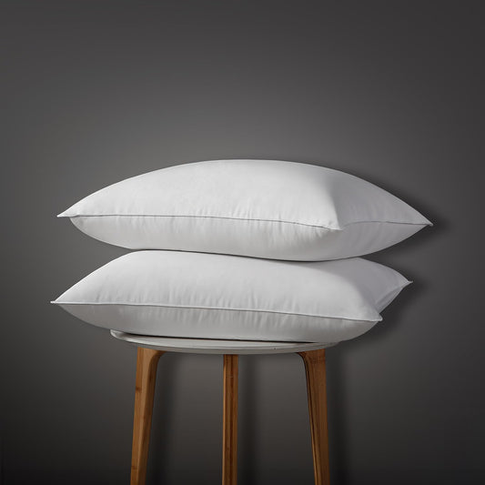 Globon Luxury Down Pillows King Size Set of 2, 100% Cotton Shell Hotel Collection Bed Pillows for Sleeping, Medium Firm Down Surrounded Feather Pillow 20" x 36"
