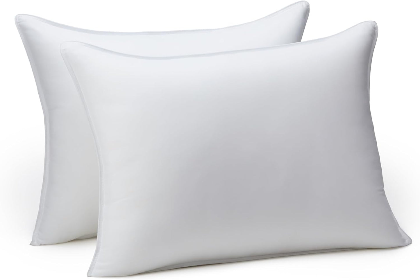 Amazon Basics Down-Alternative Pillows for Stomach and Back Sleepers, Soft Density, 20 x 36 inches, 2-Pack, White