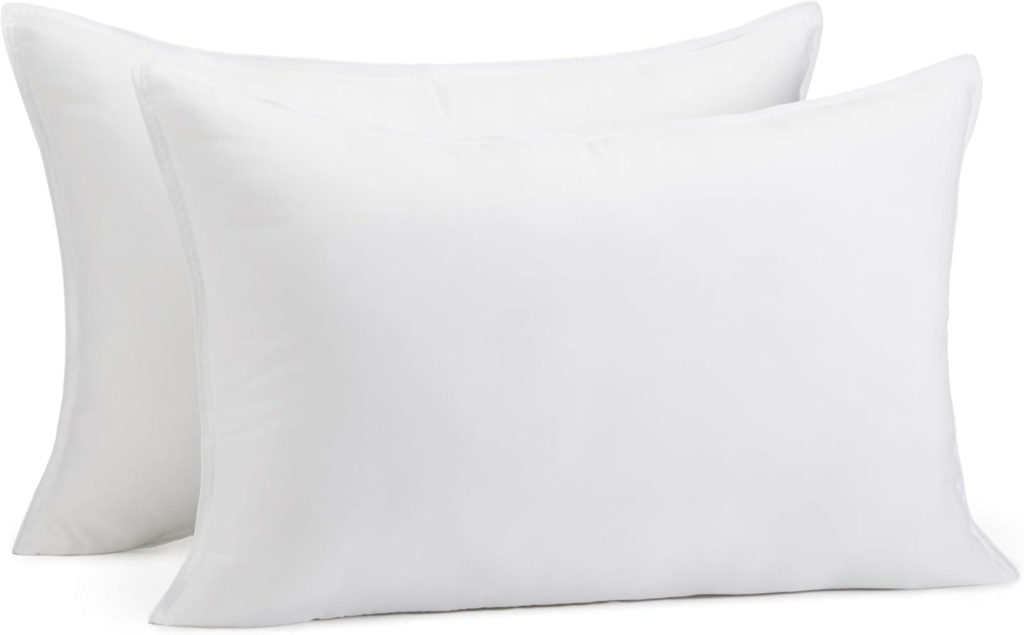 Amazon Basics Down-Alternative Pillows for Stomach and Back Sleepers, Soft Density, 20 x 36 inches, 2-Pack, White