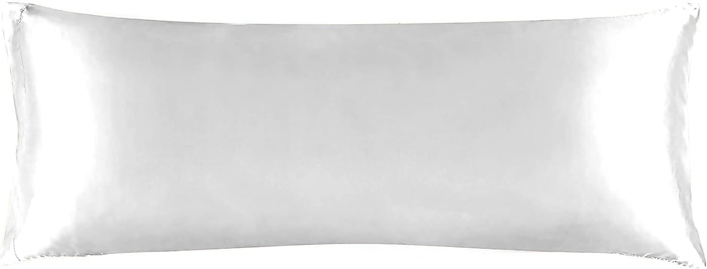 Pure Eco Silk Satin BedSheet Set 4 Piece Full XL Size (54x80)+ 16 Inch Deep Pocket White Color Cooling Soft and Silk Satin Sheets Full XL Size Bedding Set