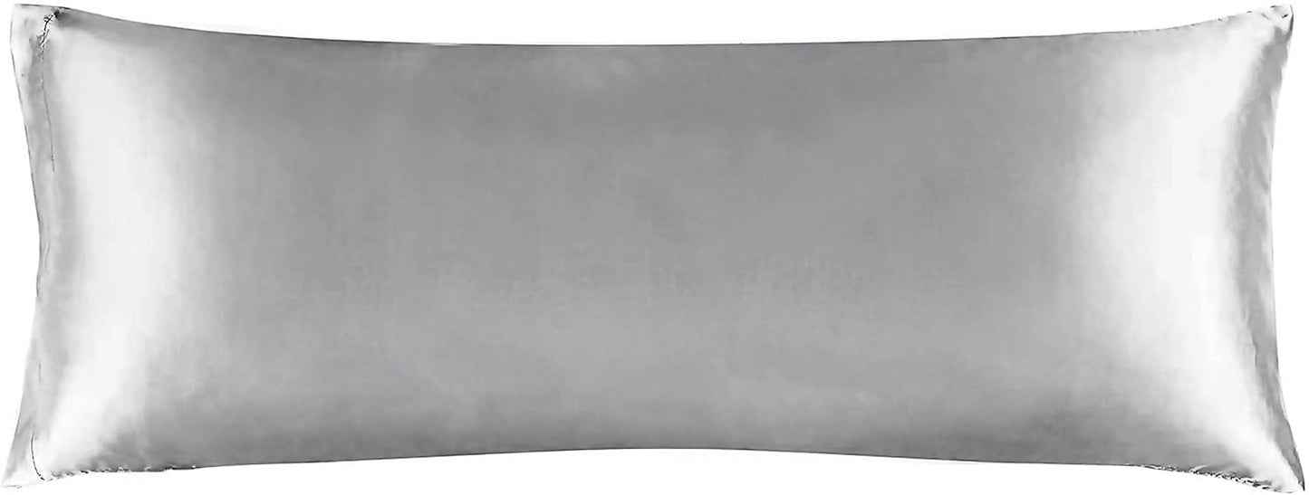 Pure Eco Silk Satin BedSheet Set 4 Piece Full XL Size (54x80)+ 16 Inch Deep Pocket White Color Cooling Soft and Silk Satin Sheets Full XL Size Bedding Set