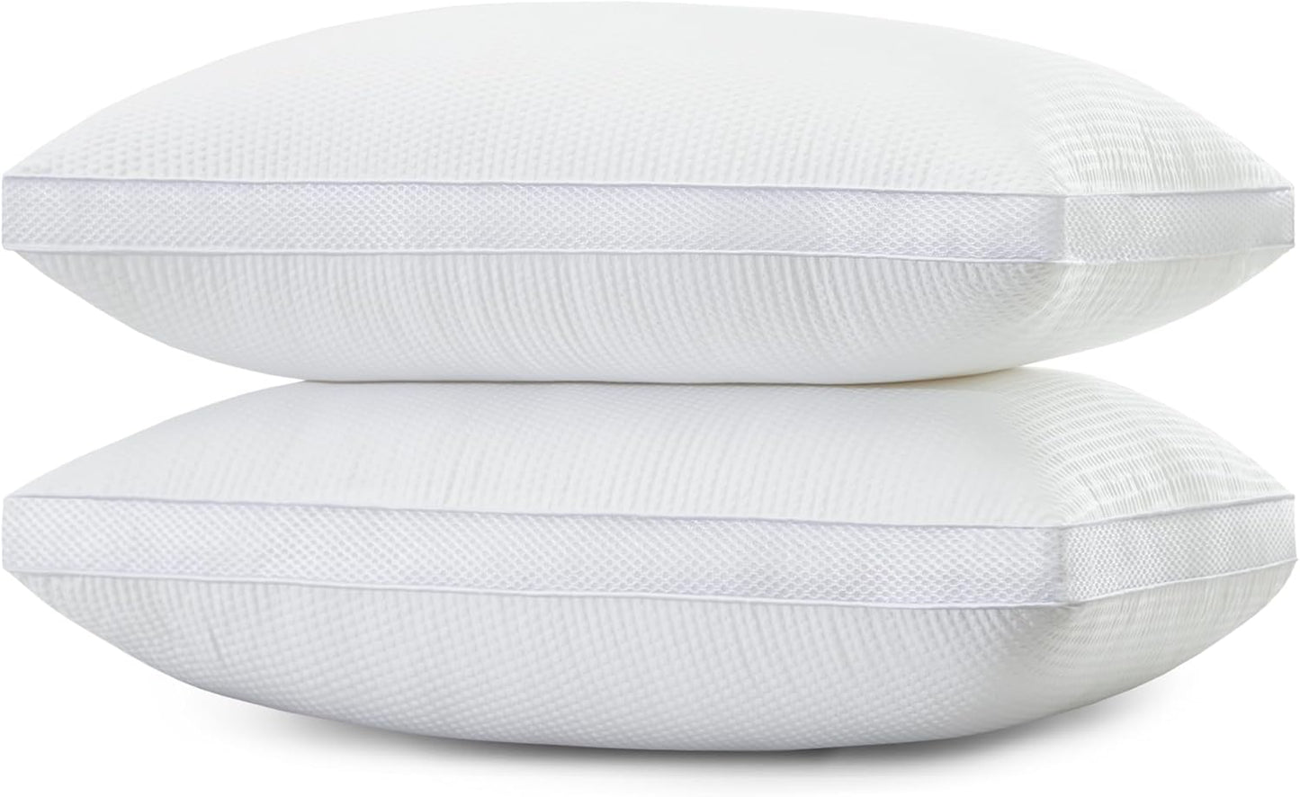 Luxury Hotel Bed Pillows Queen Size Set of 2 – Ultra-Plush Down Alternative, Cooling & Breathable Gusseted Pillows for Back, Stomach and Side Sleepers, Machine Washable