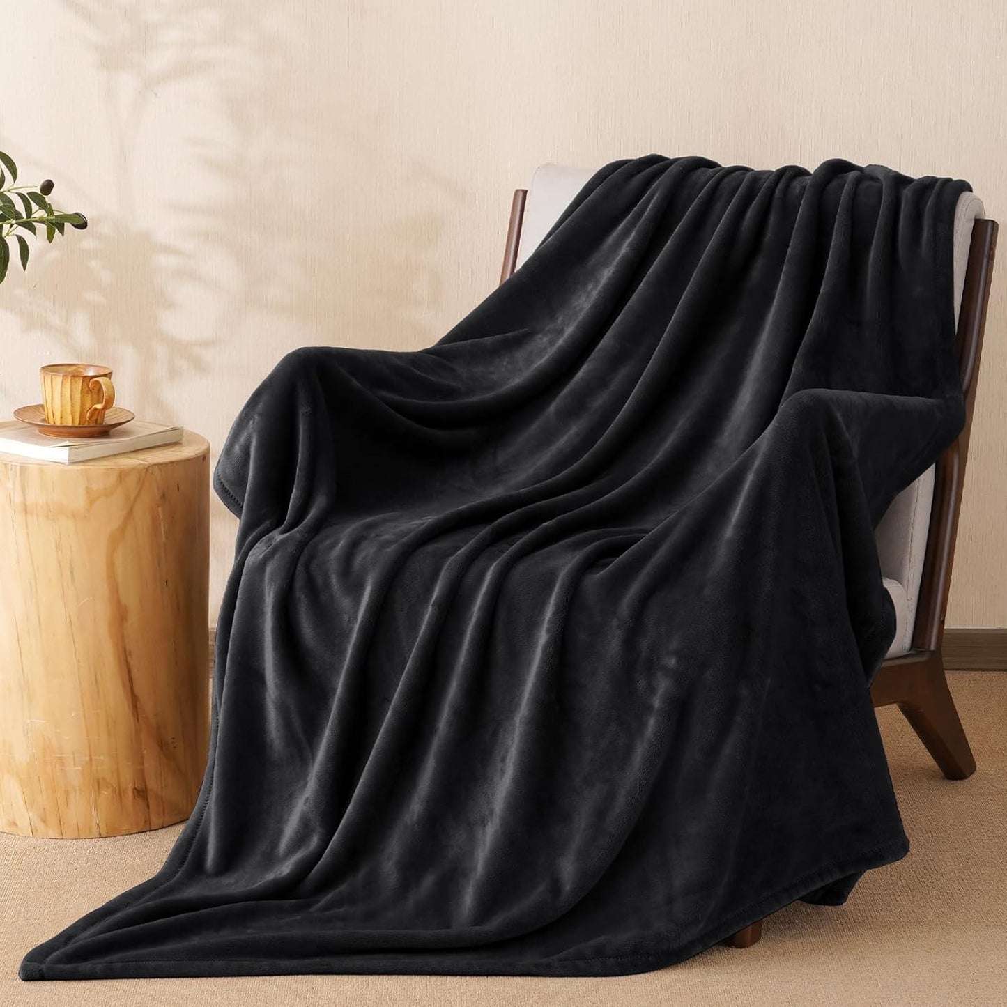 PHF Ultra Soft Fleece Blanket Twin Size, No Shed No Pilling Luxury Plush Cozy 300GSM Lightweight Blanket for Bed, Couch, Chair, Sofa Suitable for All Season, 66" x 90", Khaki