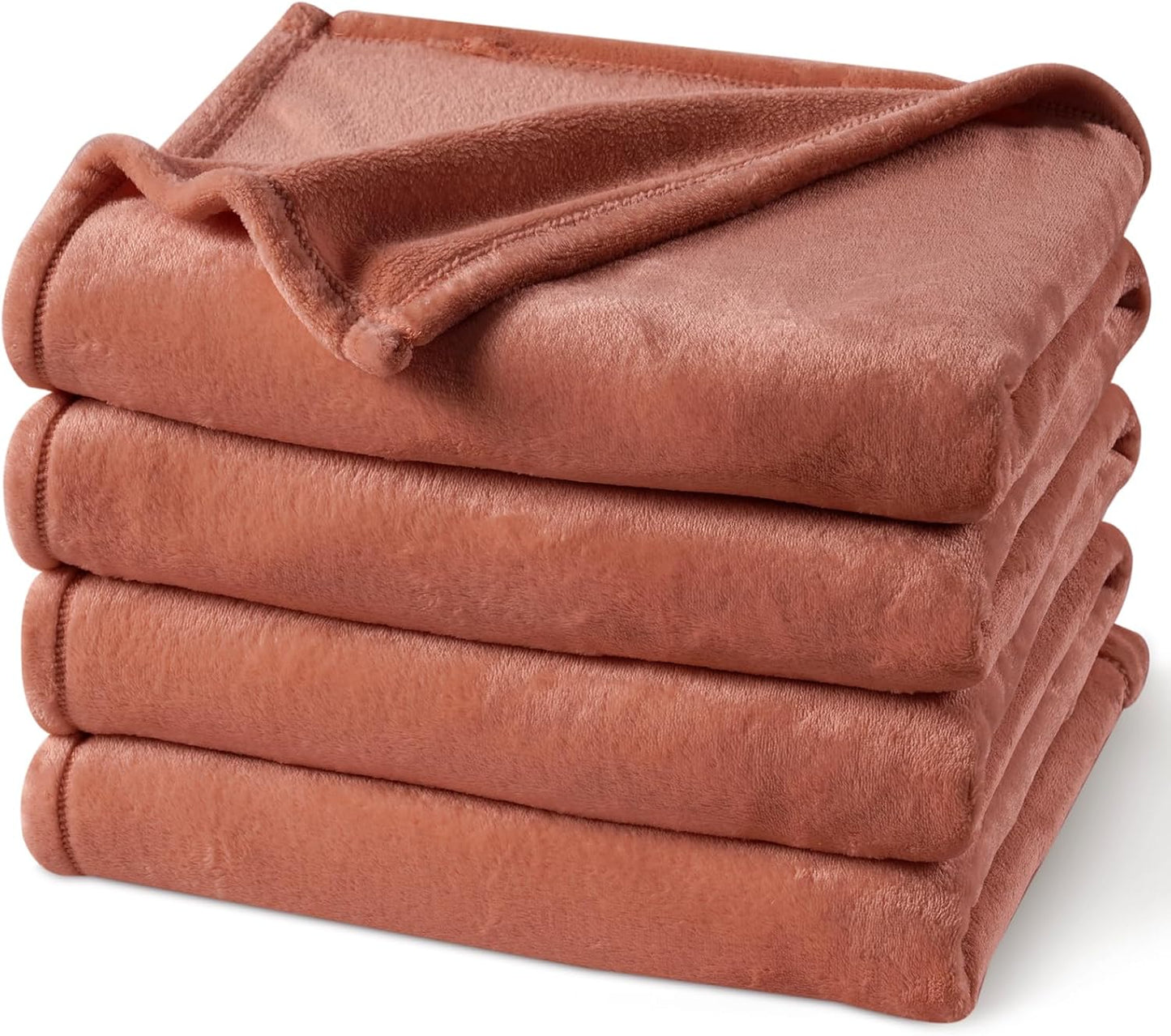 PHF Ultra Soft Fleece Blanket Twin Size, No Shed No Pilling Luxury Plush Cozy 300GSM Lightweight Blanket for Bed, Couch, Chair, Sofa Suitable for All Season, 66" x 90", Khaki