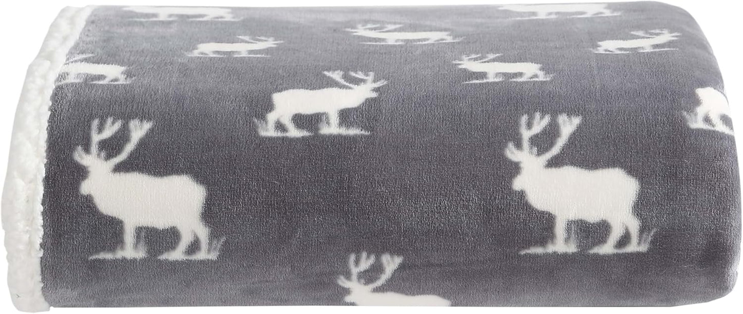 Eddie Bauer - Blanket, Super Soft Reversible Sherpa & Brushed Fleece Bedding, Throw Blankets for Couch, Ideal for Lounging (Clyde Hill Stripe)