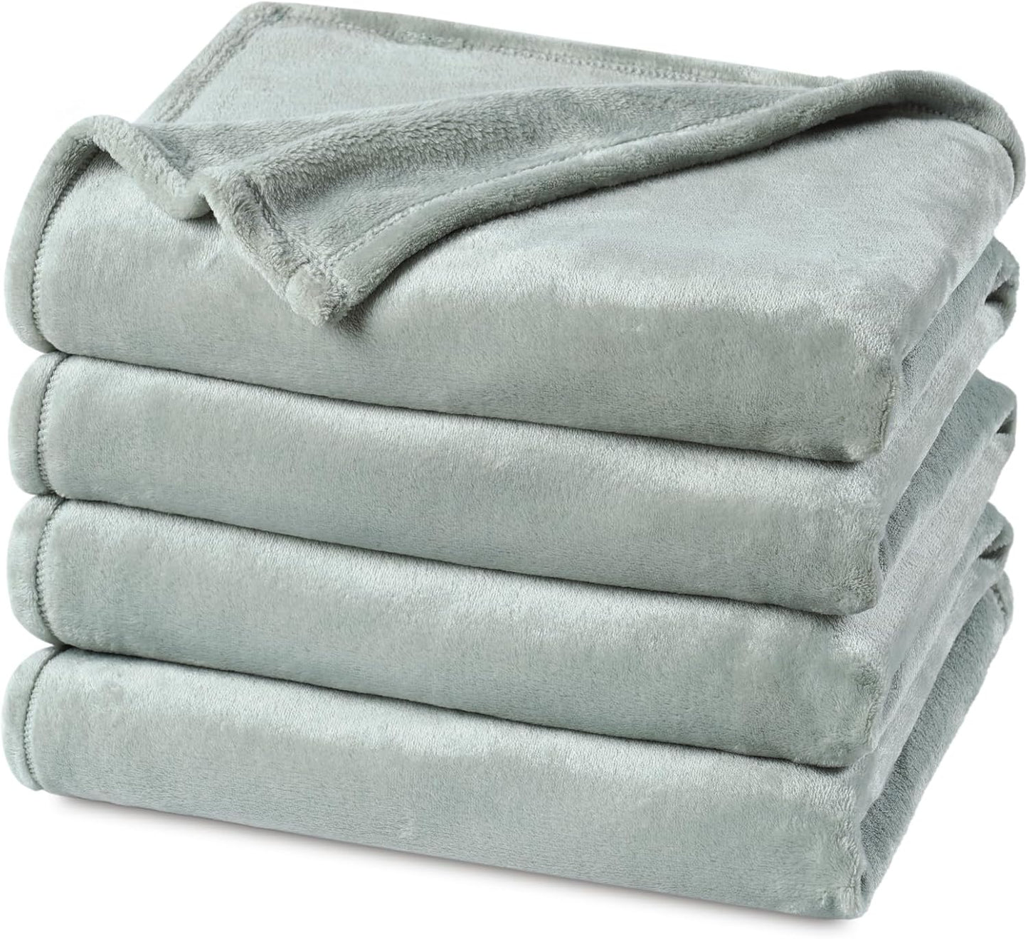 PHF Ultra Soft Fleece Blanket Twin Size, No Shed No Pilling Luxury Plush Cozy 300GSM Lightweight Blanket for Bed, Couch, Chair, Sofa Suitable for All Season, 66" x 90", Khaki