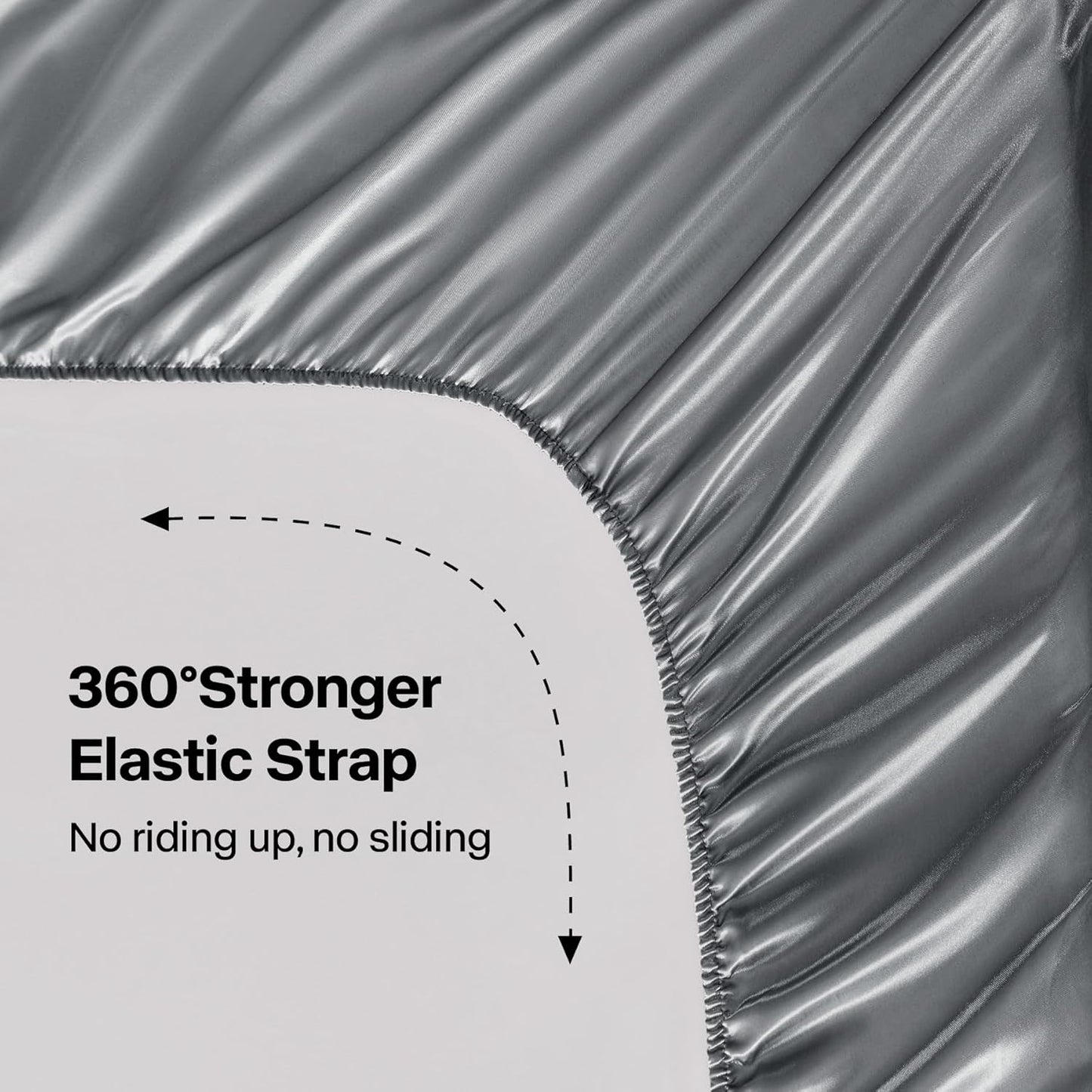 BEDELITE King Size Sheets Set, Luxury Soft Dark Grey Satin Sheets for Hair and Skin, Similar to Silk Bed Sheets Set 4 Pieces with 1 Deep Pocket Fitted Sheet, 1 Flat Sheet, and 2 Pillowcases