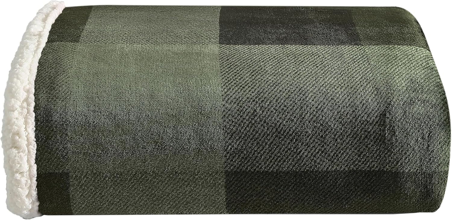 Eddie Bauer - Blanket, Super Soft Reversible Sherpa & Brushed Fleece Bedding, Throw Blankets for Couch, Ideal for Lounging (Clyde Hill Stripe)