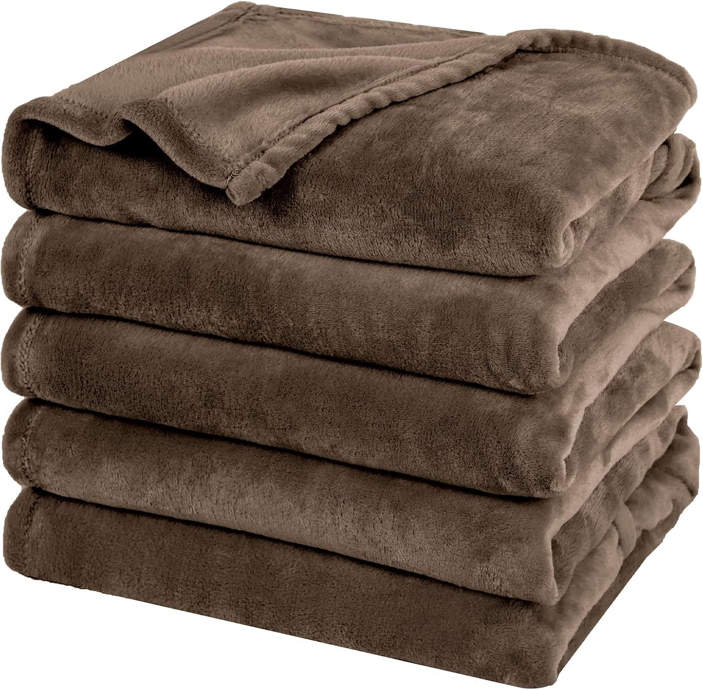 PHF Ultra Soft Fleece Blanket Twin Size, No Shed No Pilling Luxury Plush Cozy 300GSM Lightweight Blanket for Bed, Couch, Chair, Sofa Suitable for All Season, 66" x 90", Khaki