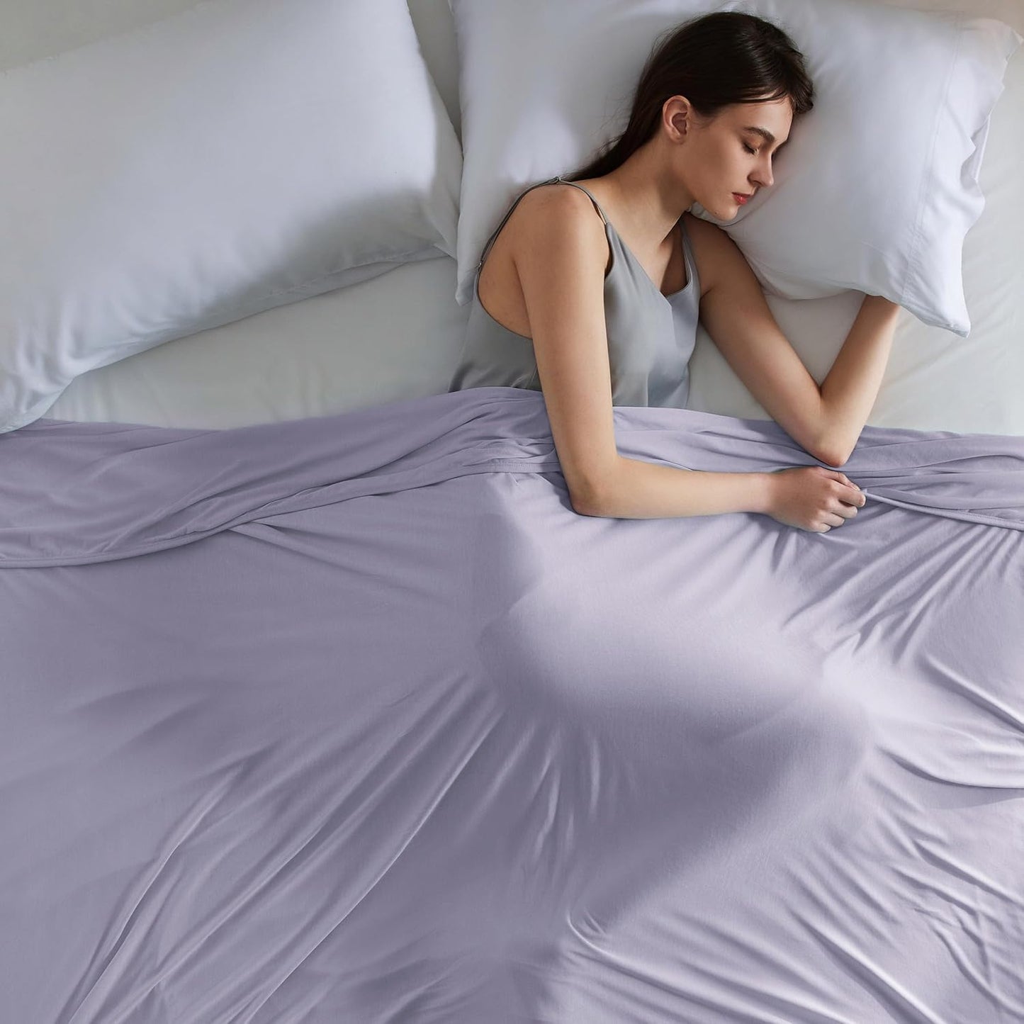 Bedsure Cooling Blanket for Hot Sleepers - Cold Blanket Queen Size for Sleeping, Ice Summer Cool Bedding with Rayon Derived from Bamboo, Lightweight Arc-Chill Thin Room Bed Cooling Essentials, 90x90