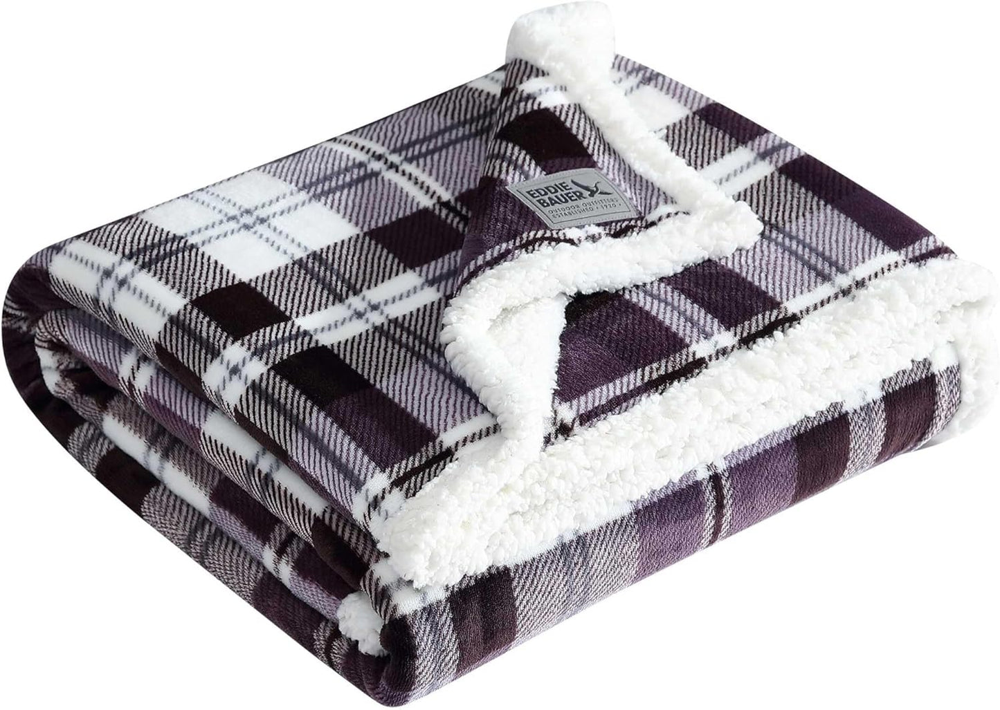 Eddie Bauer - Blanket, Super Soft Reversible Sherpa & Brushed Fleece Bedding, Throw Blankets for Couch, Ideal for Lounging (Clyde Hill Stripe)