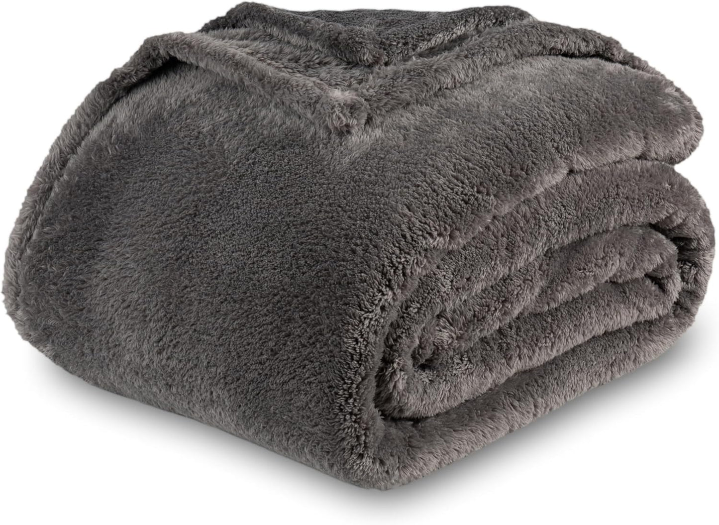 Berkshire Blanket Classic Extra-Fluffy™ Plush Throw Blanket, Soft Fuzzy Fluffy Long Hair Throw Blanket for Couch Sofa Bed, Blue Mist, 50x60 Inches