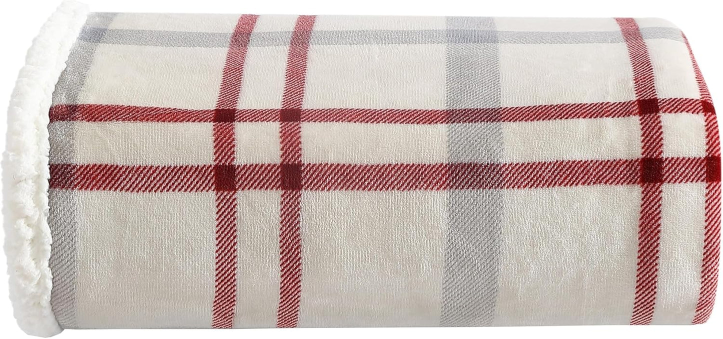 Eddie Bauer - Blanket, Super Soft Reversible Sherpa & Brushed Fleece Bedding, Throw Blankets for Couch, Ideal for Lounging (Clyde Hill Stripe)