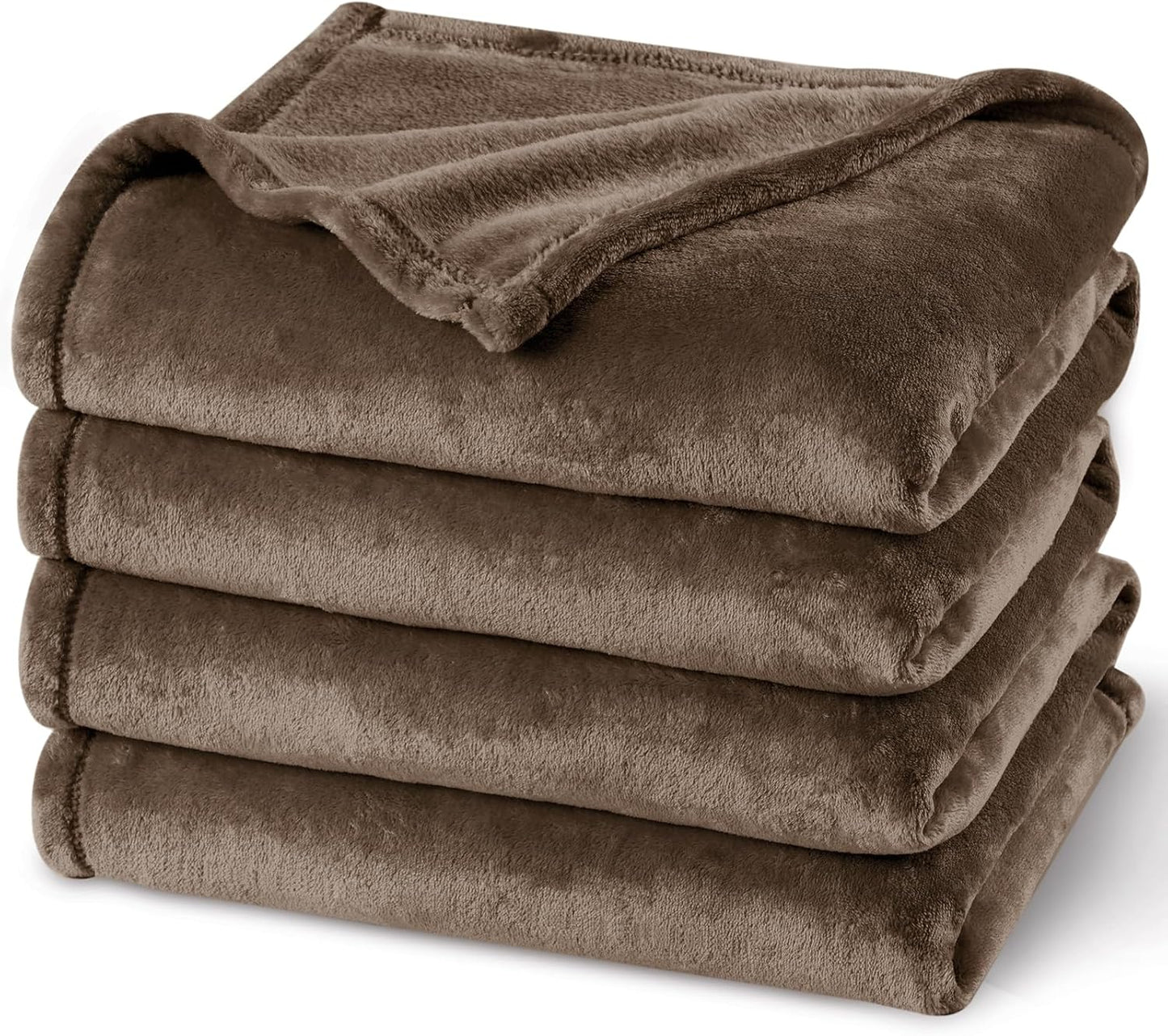 PHF Ultra Soft Fleece Blanket Twin Size, No Shed No Pilling Luxury Plush Cozy 300GSM Lightweight Blanket for Bed, Couch, Chair, Sofa Suitable for All Season, 66" x 90", Khaki