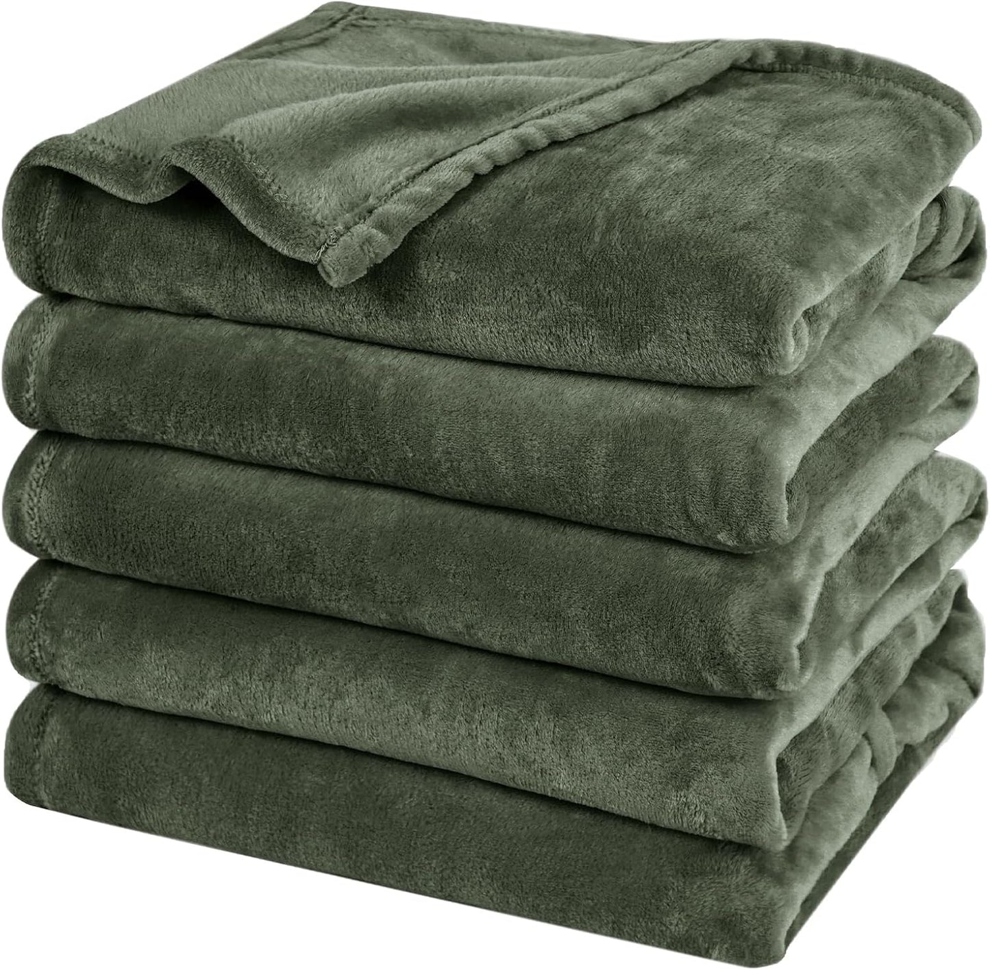 PHF Ultra Soft Fleece Blanket Twin Size, No Shed No Pilling Luxury Plush Cozy 300GSM Lightweight Blanket for Bed, Couch, Chair, Sofa Suitable for All Season, 66" x 90", Khaki