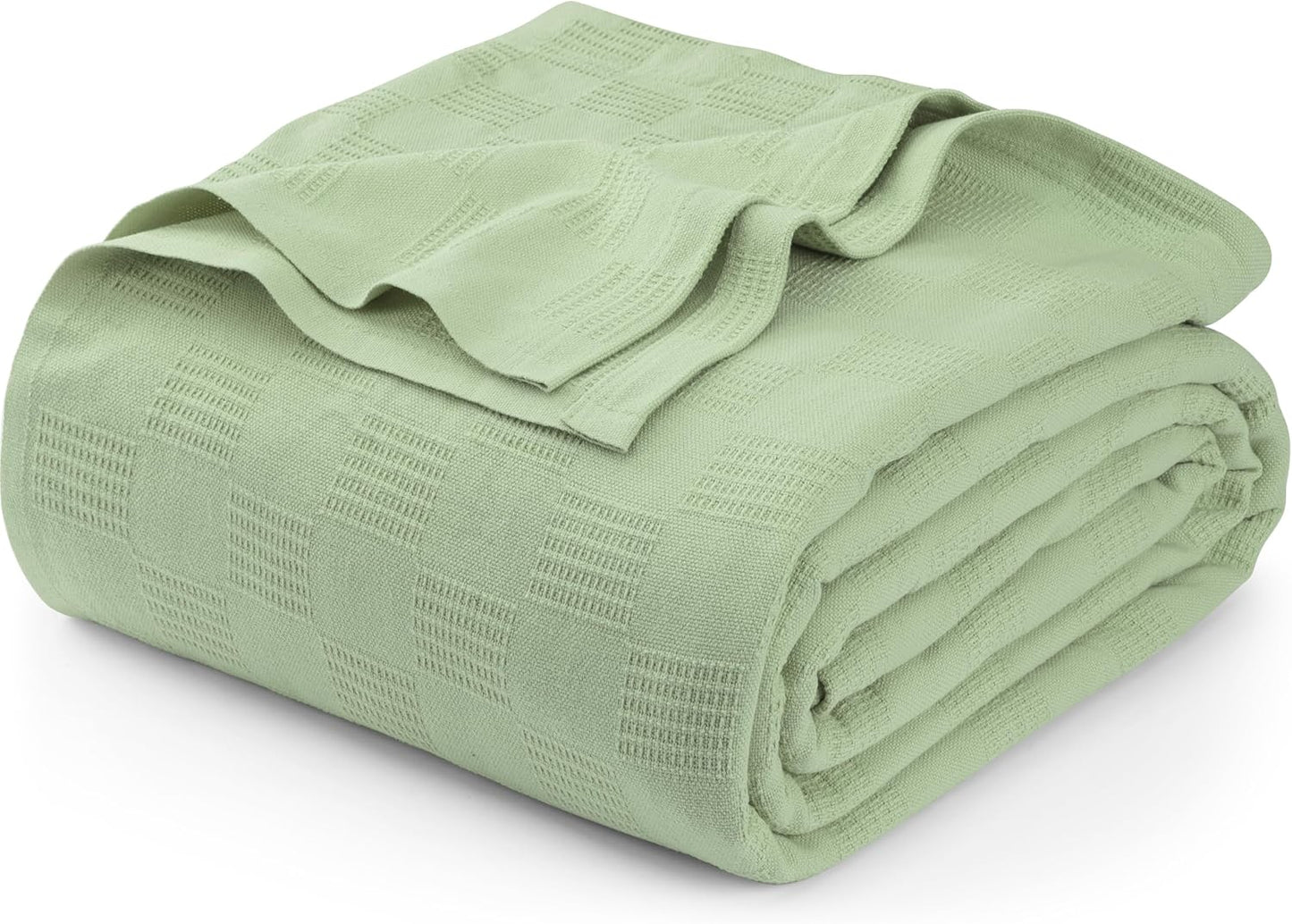 Utopia Bedding Smoke Gray 100% Cotton Blanket [Queen Size - 90x90 Inch] 350GSM Lightweight, Soft and Breathable Thermal Blanket for All Seasons