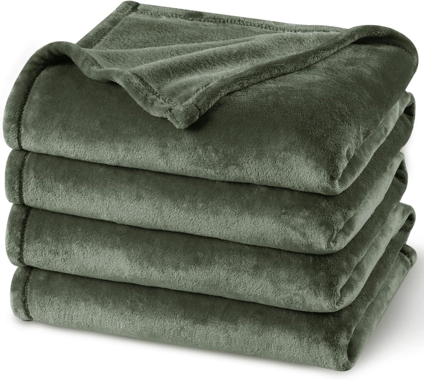 PHF Ultra Soft Fleece Blanket Twin Size, No Shed No Pilling Luxury Plush Cozy 300GSM Lightweight Blanket for Bed, Couch, Chair, Sofa Suitable for All Season, 66" x 90", Khaki