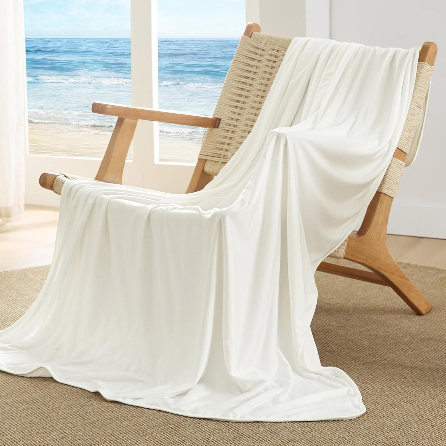 Bedsure Cooling Blanket for Hot Sleepers - Cold Blanket Queen Size for Sleeping, Ice Summer Cool Bedding with Rayon Derived from Bamboo, Lightweight Arc-Chill Thin Room Bed Cooling Essentials, 90x90