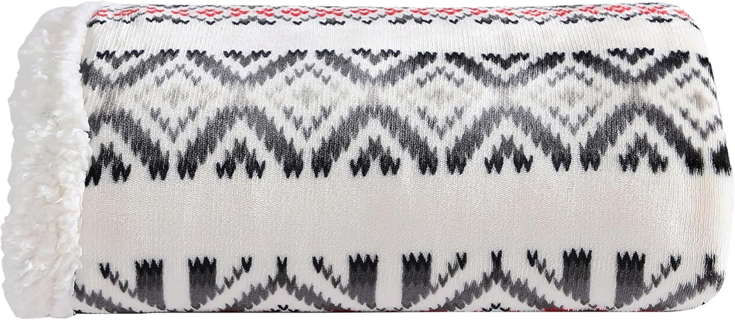 Eddie Bauer - Blanket, Super Soft Reversible Sherpa & Brushed Fleece Bedding, Throw Blankets for Couch, Ideal for Lounging (Clyde Hill Stripe)