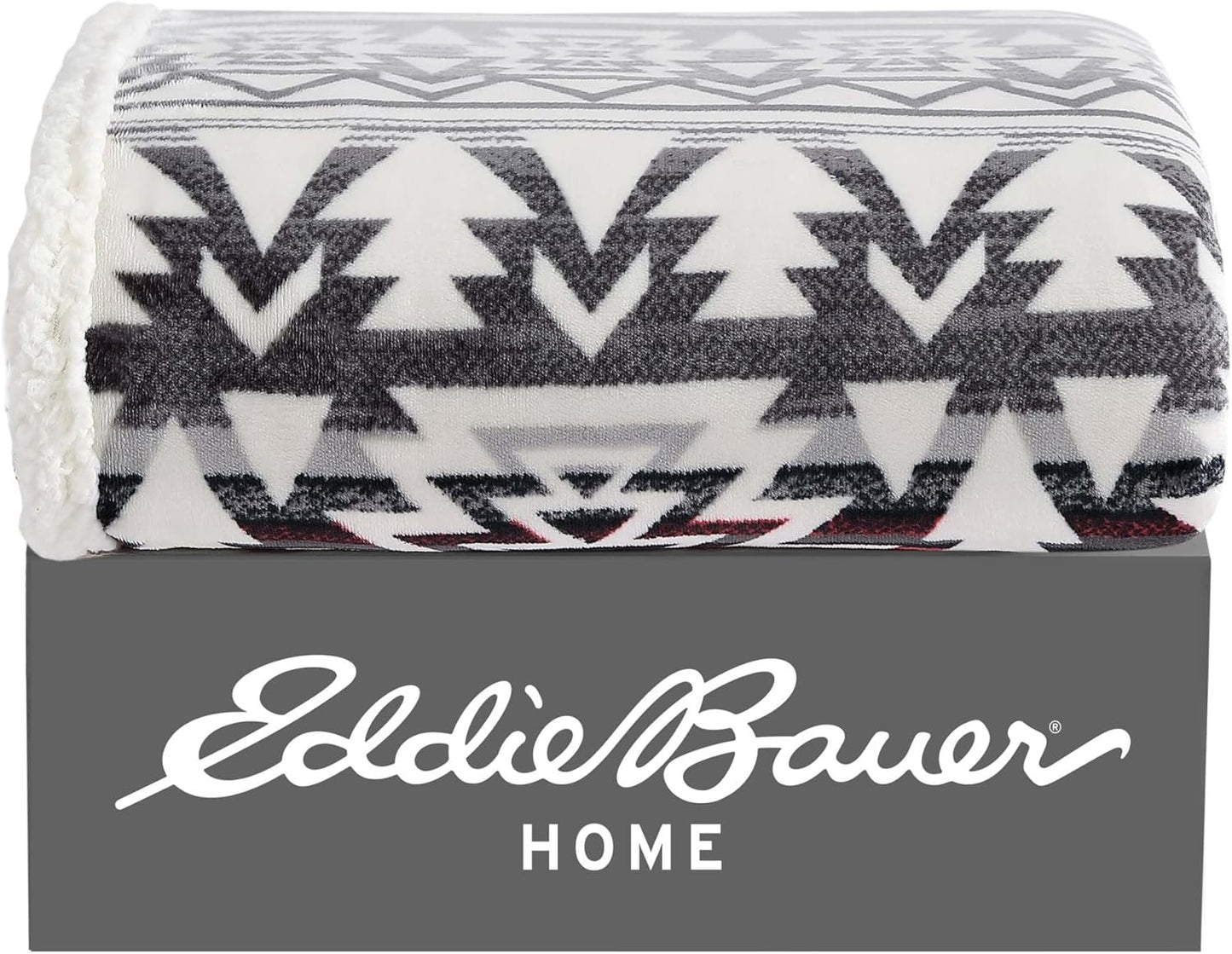 Eddie Bauer - Blanket, Super Soft Reversible Sherpa & Brushed Fleece Bedding, Throw Blankets for Couch, Ideal for Lounging (Clyde Hill Stripe)