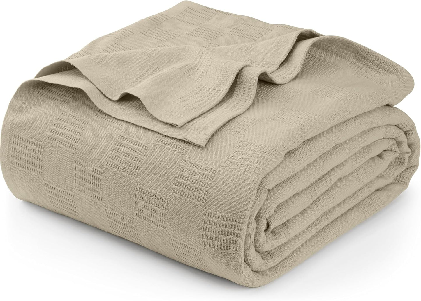 Utopia Bedding Smoke Gray 100% Cotton Blanket [Queen Size - 90x90 Inch] 350GSM Lightweight, Soft and Breathable Thermal Blanket for All Seasons