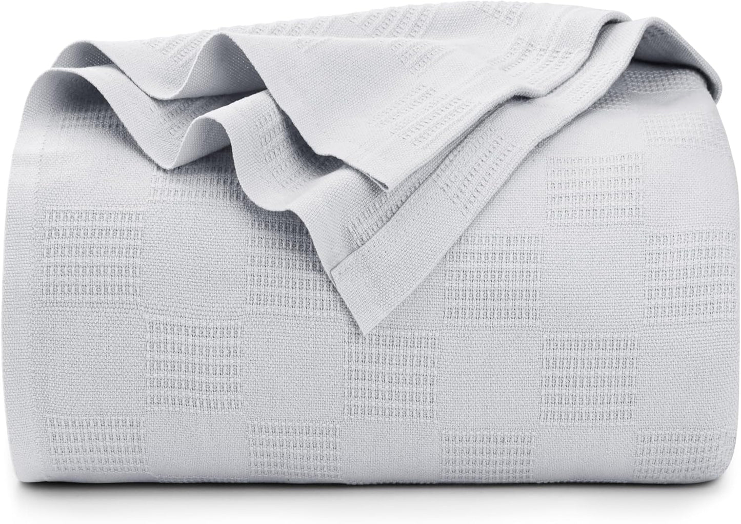 Utopia Bedding Smoke Gray 100% Cotton Blanket [Queen Size - 90x90 Inch] 350GSM Lightweight, Soft and Breathable Thermal Blanket for All Seasons