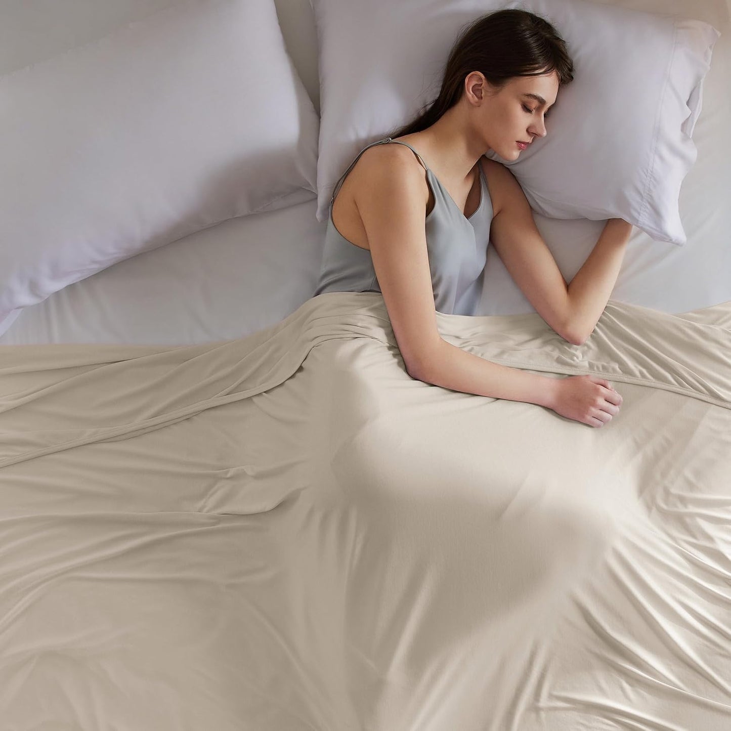 Bedsure Cooling Blanket for Hot Sleepers - Cold Blanket Queen Size for Sleeping, Ice Summer Cool Bedding with Rayon Derived from Bamboo, Lightweight Arc-Chill Thin Room Bed Cooling Essentials, 90x90