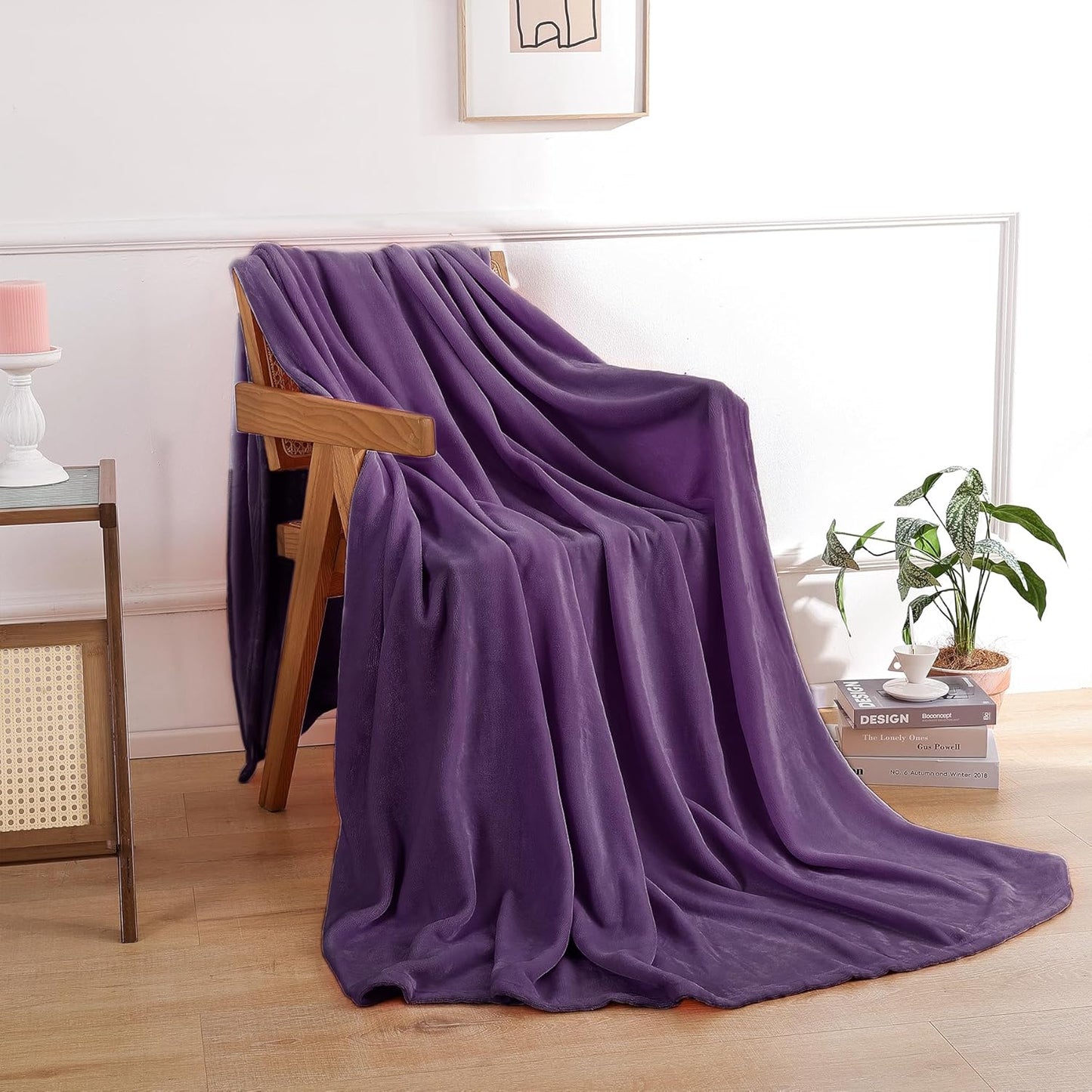 Fleece Throw Blanket for Couch, Luxury Plush Cozy Fuzzy Blankets Microfiber, Super Soft, Warm, Lightweight, Sofa, Travel, Camping, All Seasons Suitable, 50x60 Inches