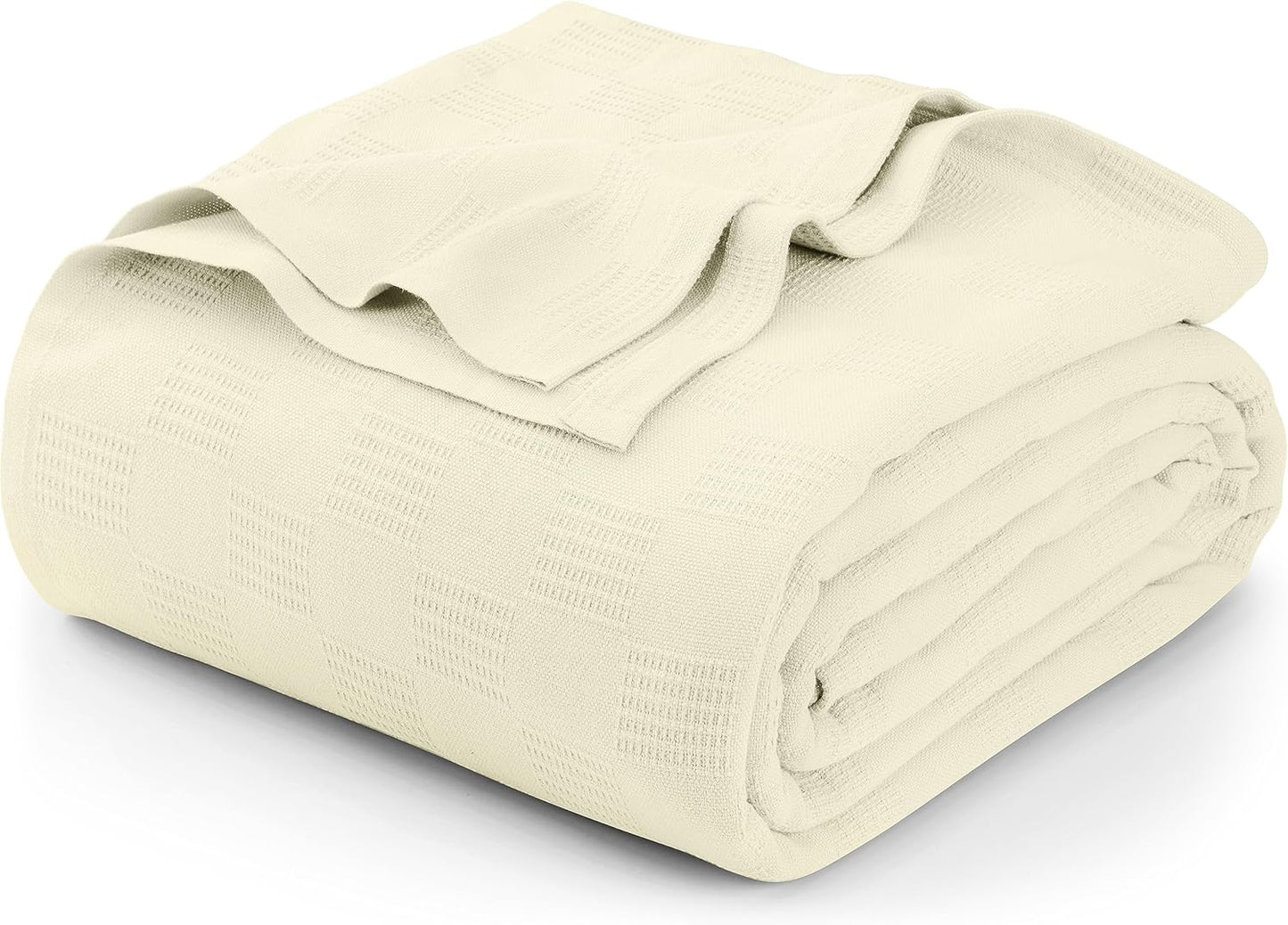 Utopia Bedding Smoke Gray 100% Cotton Blanket [Queen Size - 90x90 Inch] 350GSM Lightweight, Soft and Breathable Thermal Blanket for All Seasons