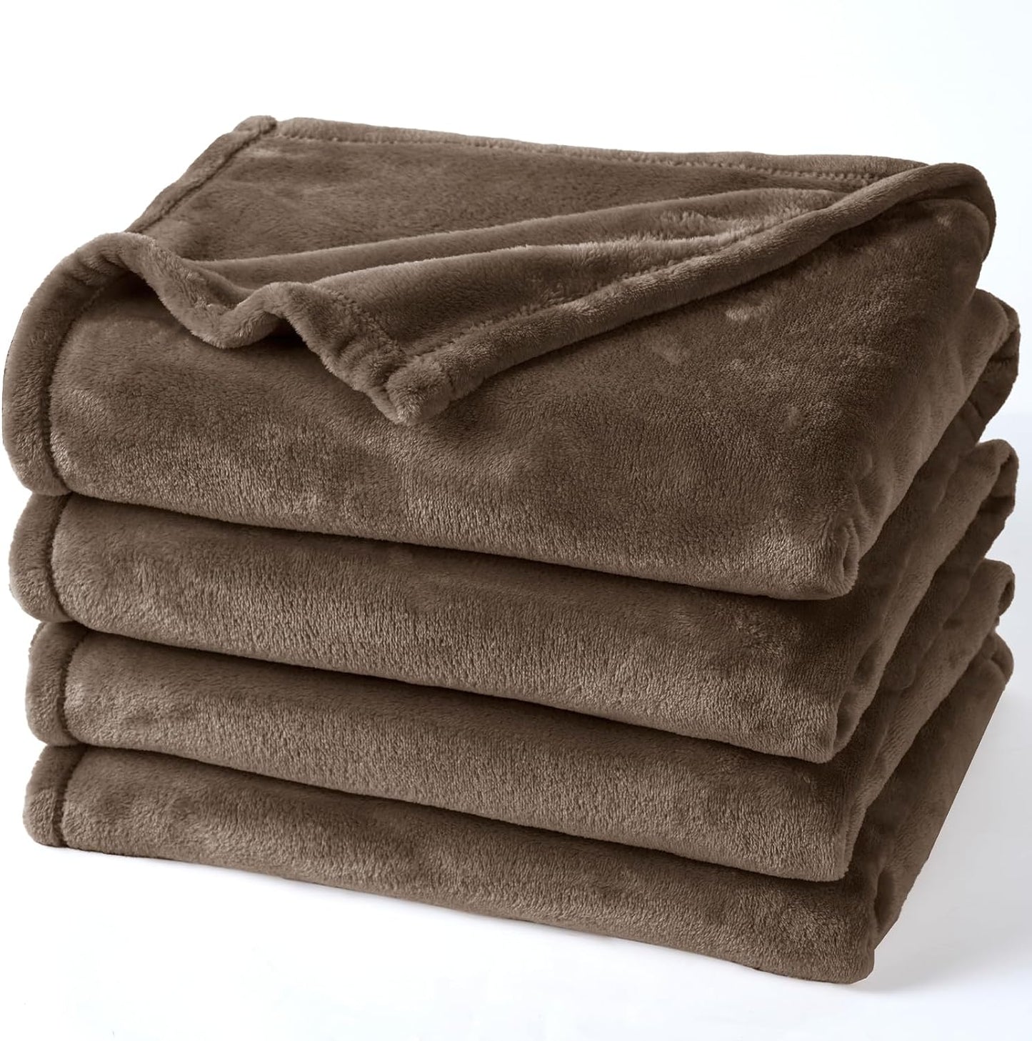 PHF Ultra Soft Fleece Blanket Twin Size, No Shed No Pilling Luxury Plush Cozy 300GSM Lightweight Blanket for Bed, Couch, Chair, Sofa Suitable for All Season, 66" x 90", Khaki