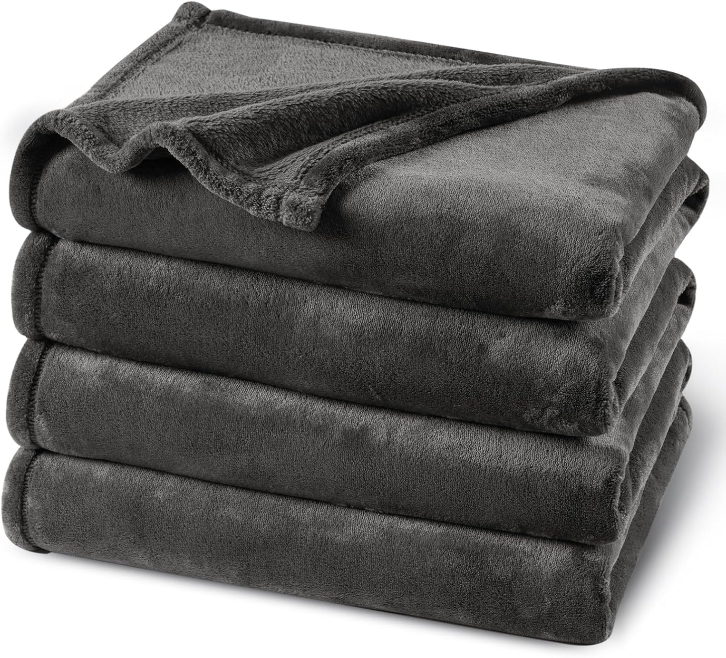 PHF Ultra Soft Fleece Blanket Twin Size, No Shed No Pilling Luxury Plush Cozy 300GSM Lightweight Blanket for Bed, Couch, Chair, Sofa Suitable for All Season, 66" x 90", Khaki