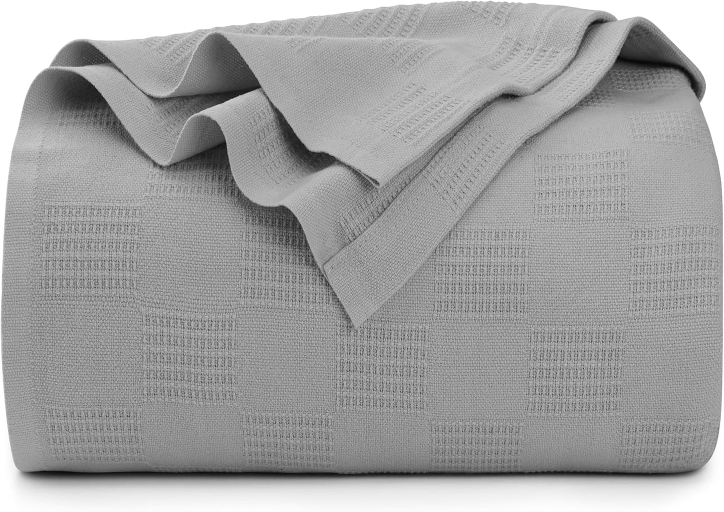 Utopia Bedding Smoke Gray 100% Cotton Blanket [Queen Size - 90x90 Inch] 350GSM Lightweight, Soft and Breathable Thermal Blanket for All Seasons