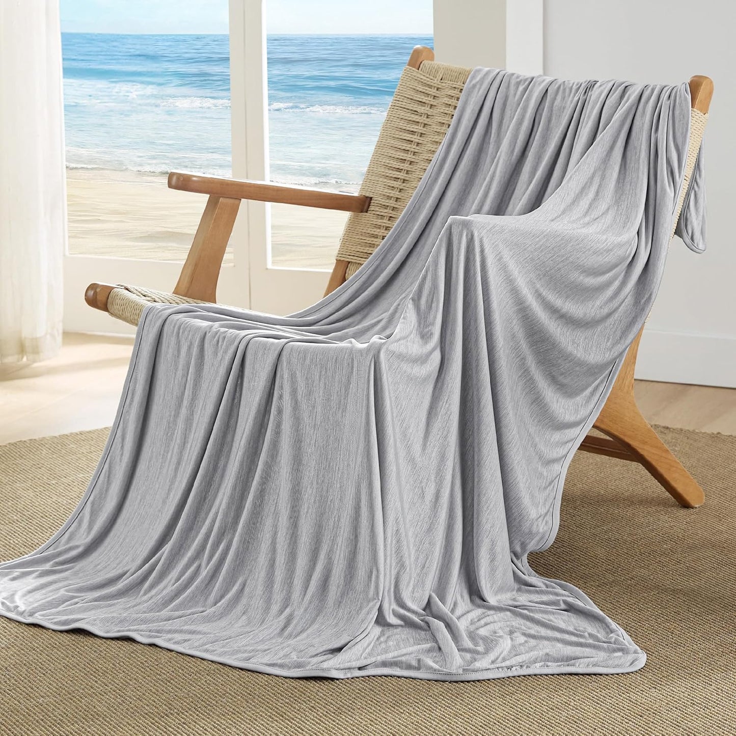 Bedsure Cooling Blanket for Hot Sleepers - Cold Blanket Queen Size for Sleeping, Ice Summer Cool Bedding with Rayon Derived from Bamboo, Lightweight Arc-Chill Thin Room Bed Cooling Essentials, 90x90
