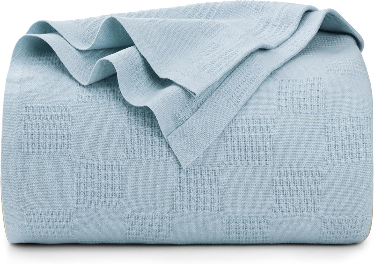 Utopia Bedding Smoke Gray 100% Cotton Blanket [Queen Size - 90x90 Inch] 350GSM Lightweight, Soft and Breathable Thermal Blanket for All Seasons