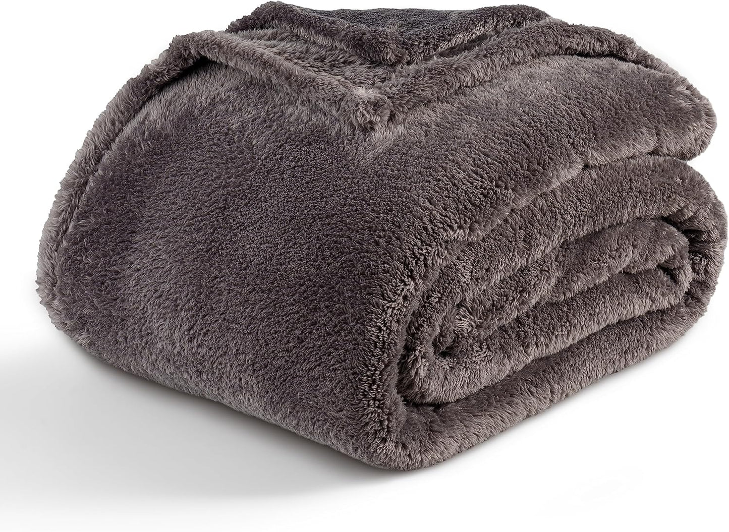Berkshire Blanket Classic Extra-Fluffy™ Plush Throw Blanket, Soft Fuzzy Fluffy Long Hair Throw Blanket for Couch Sofa Bed, Blue Mist, 50x60 Inches